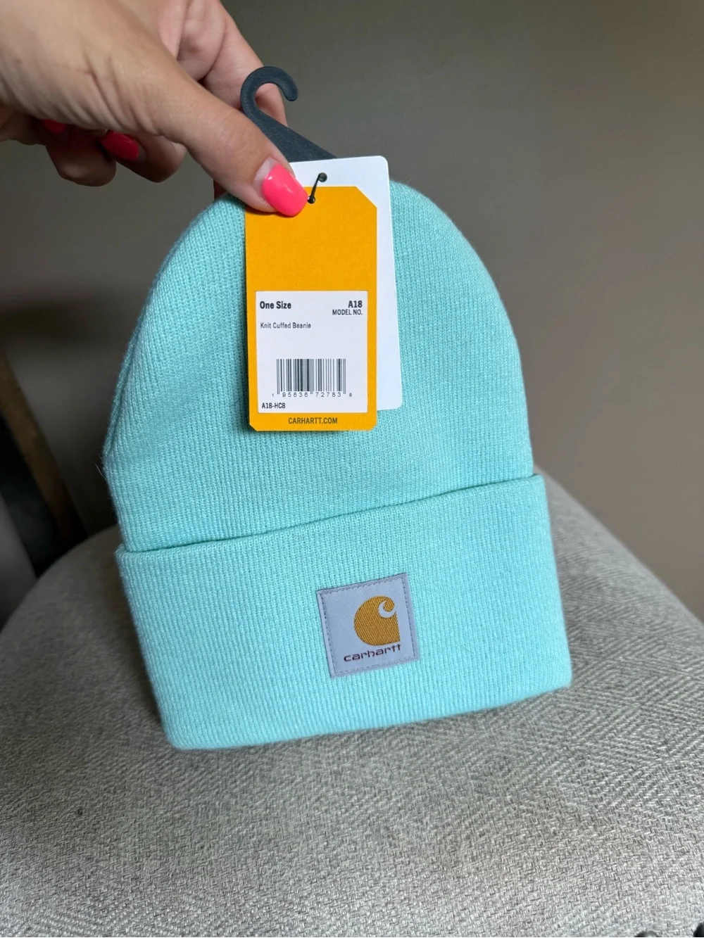 Carhartt Kids Knit Cuffed Beanie in Aqua Blue